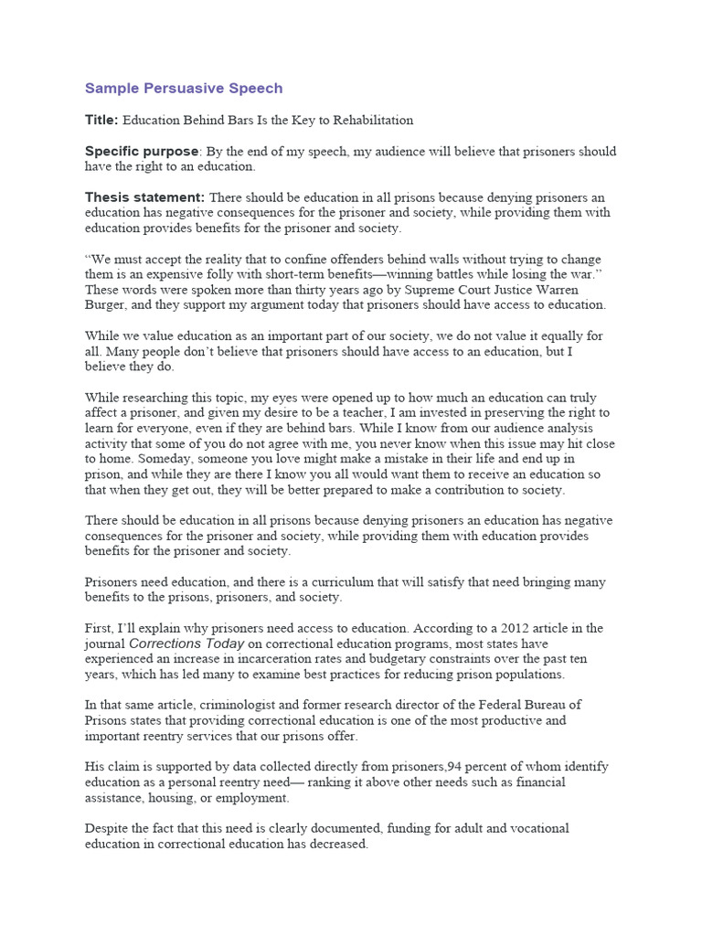 Education As Rehabilitation For Prisoners Pdf Prison Schools