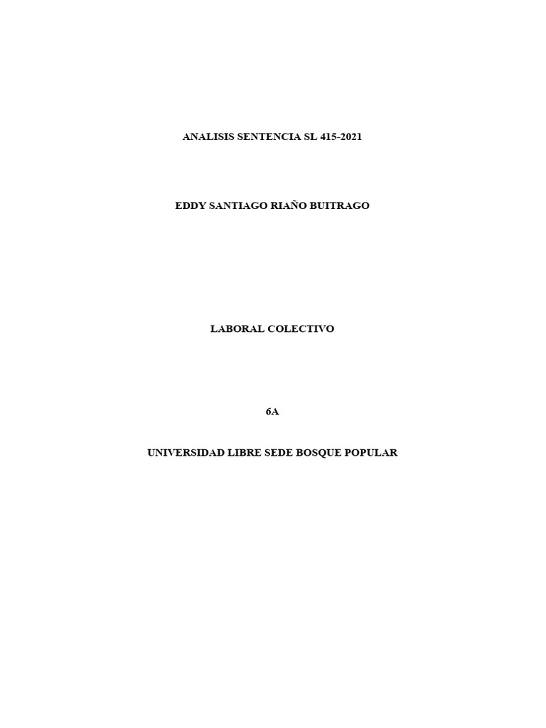 Fuero Circunstancial en SL 415-2021 | PDF | Sindicato | Derecho laboral