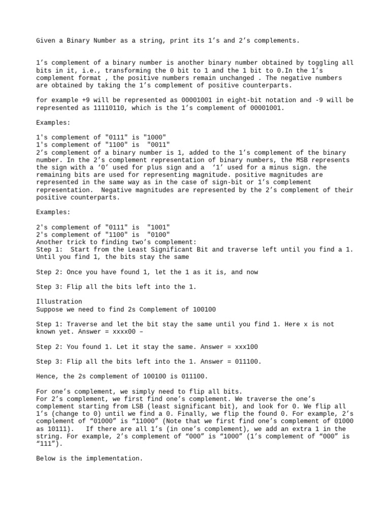 Given A Binary Number As A String | PDF