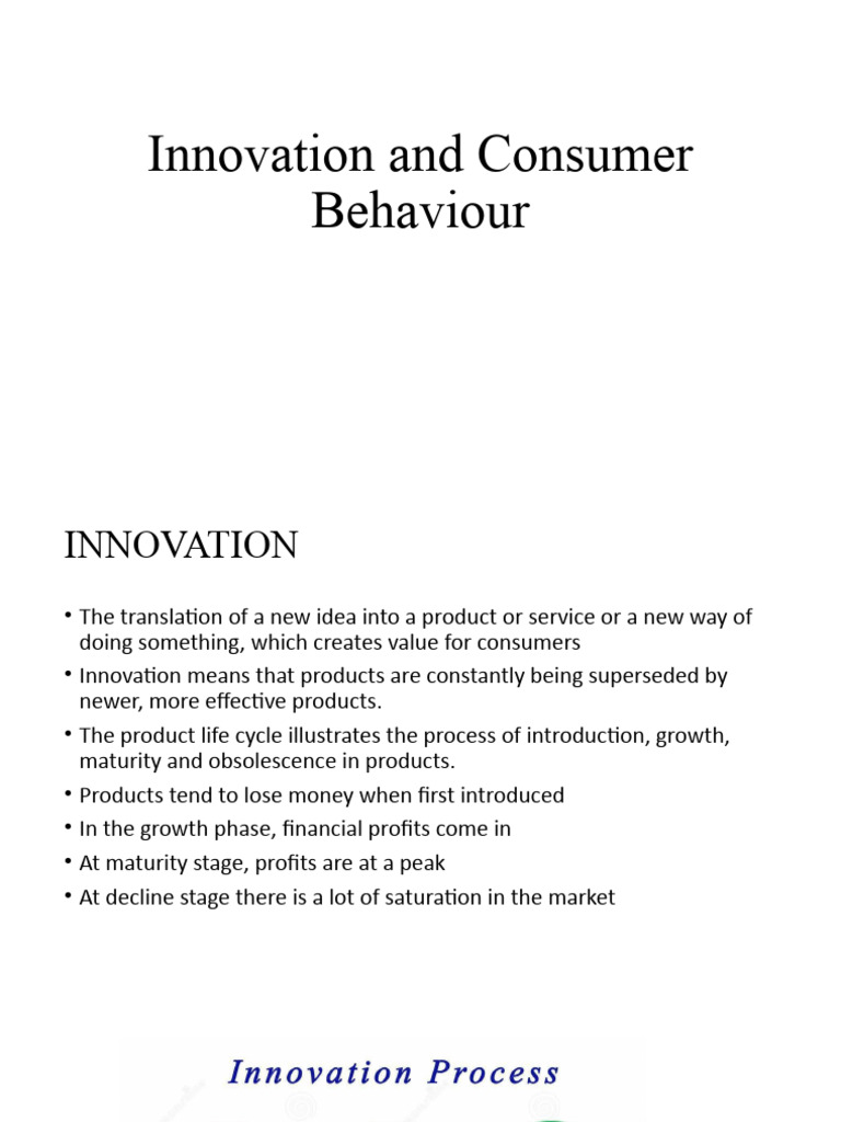 Innovation and Consumer Behavior Insights | PDF | Innovation | Consumer ...