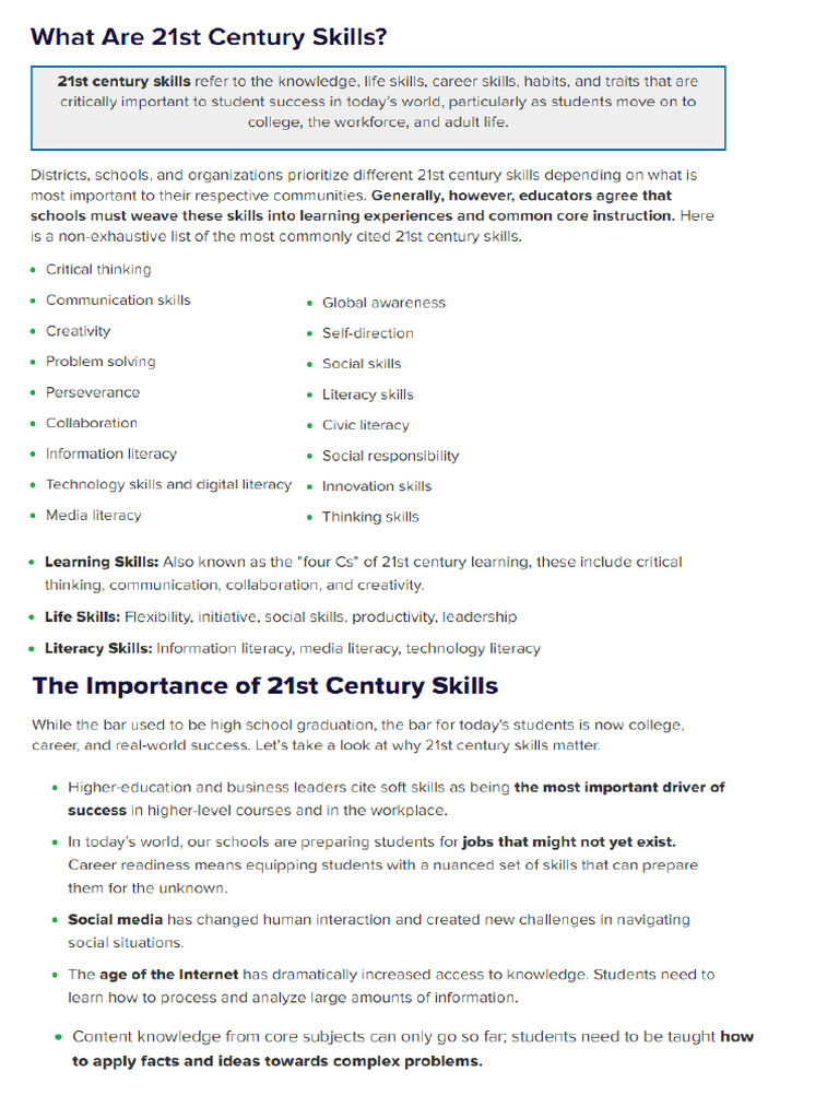21st Century Skills | PDF