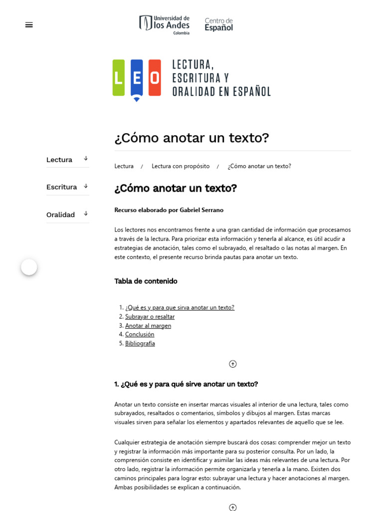 01 Cómo Anotar Un Texto - LEO | PDF | Comunicación humana