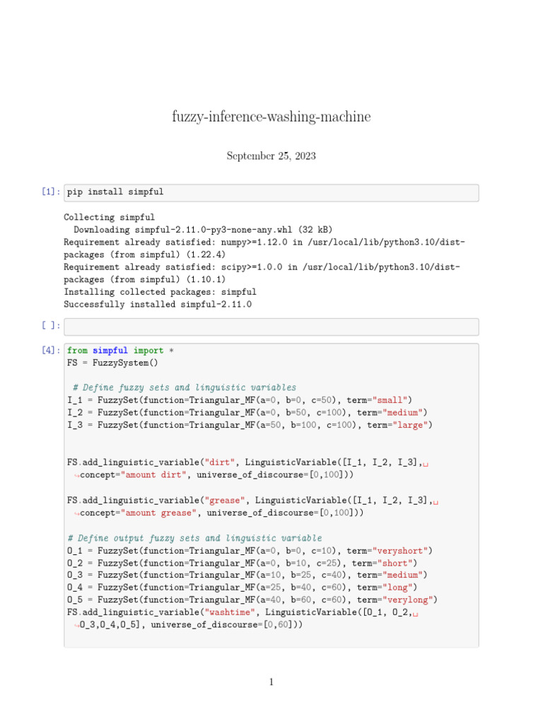 Fuzzy Inference Washing Machine | PDF | Fuzzy Logic