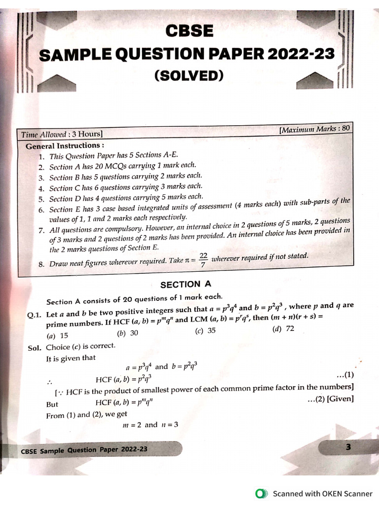 Math Sums Class 10 | PDF