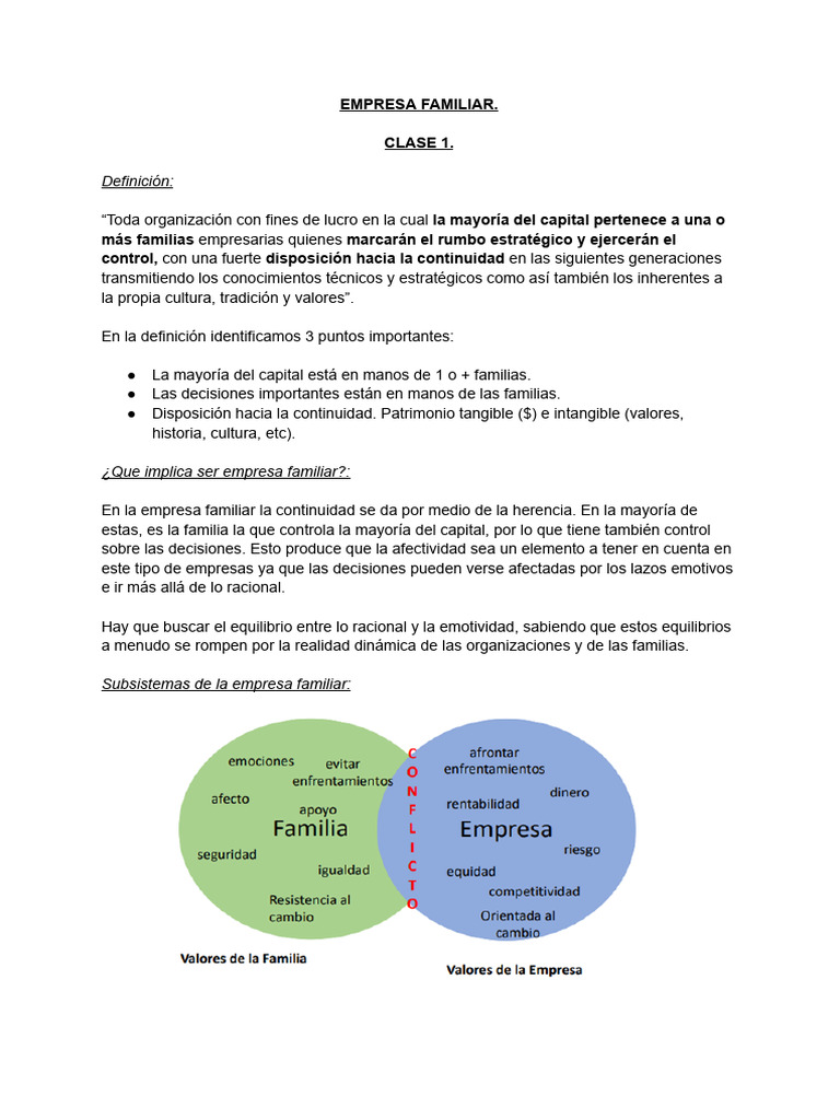 Claves de la Empresa Familiar: Definición y Modelos | PDF | Innovación ...