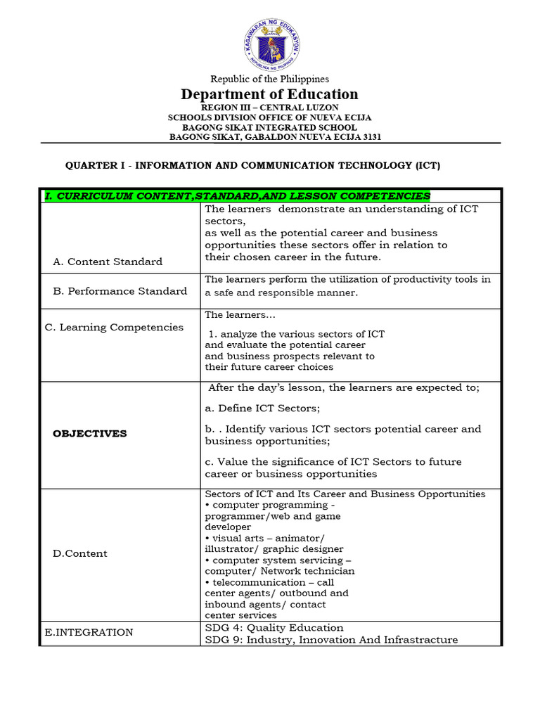 Le q1 sectors of ict and its career and business opportunities