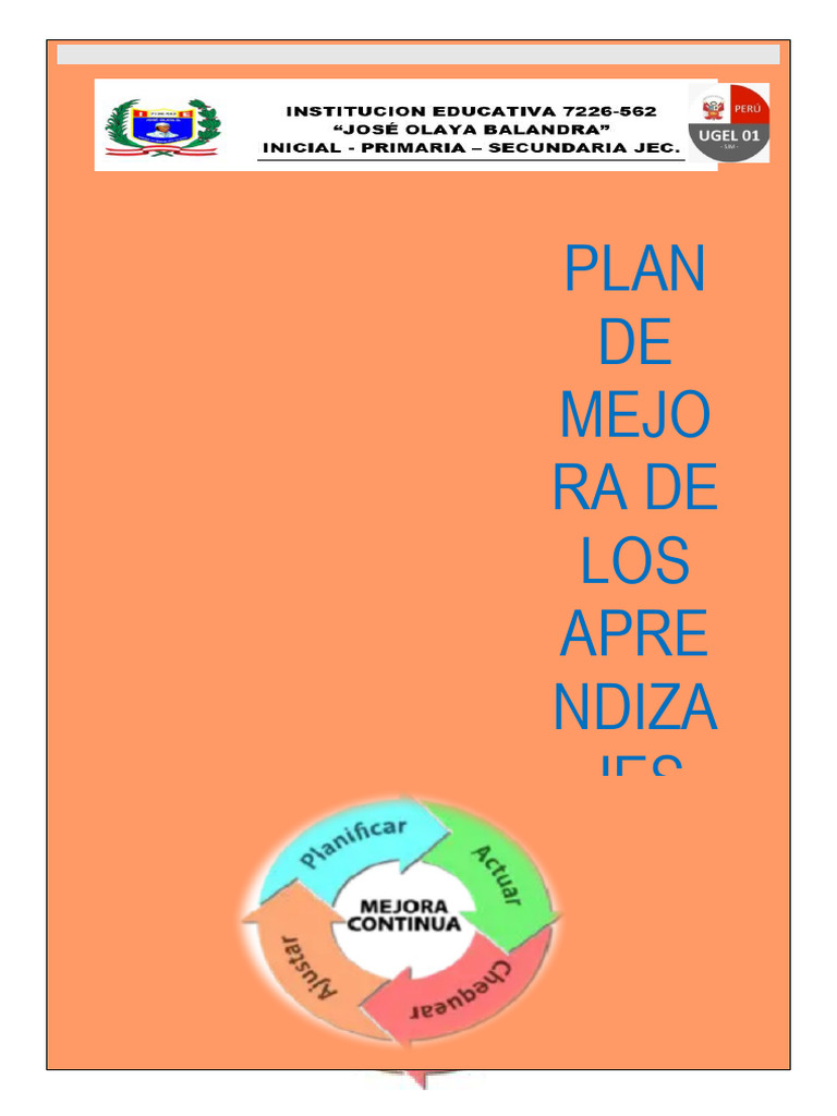 Plan de Mejora de Aprendizajes 2024 | PDF | Aprendizaje | Evaluación