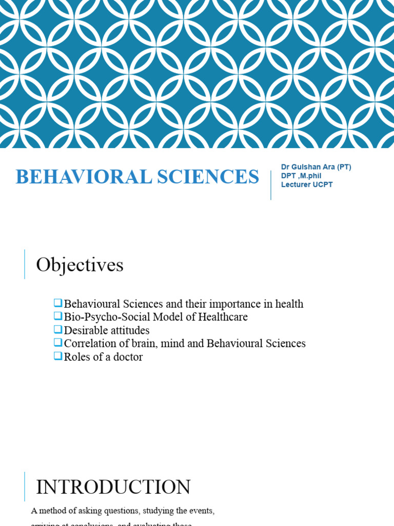 1 Behavioural Sciences Lec#1 | PDF | Mental Disorder | Psychology