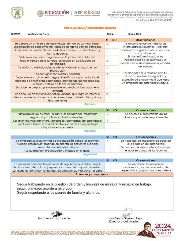 Intervención Docente Cuadro de Evaluación | PDF | Salón de clases ...