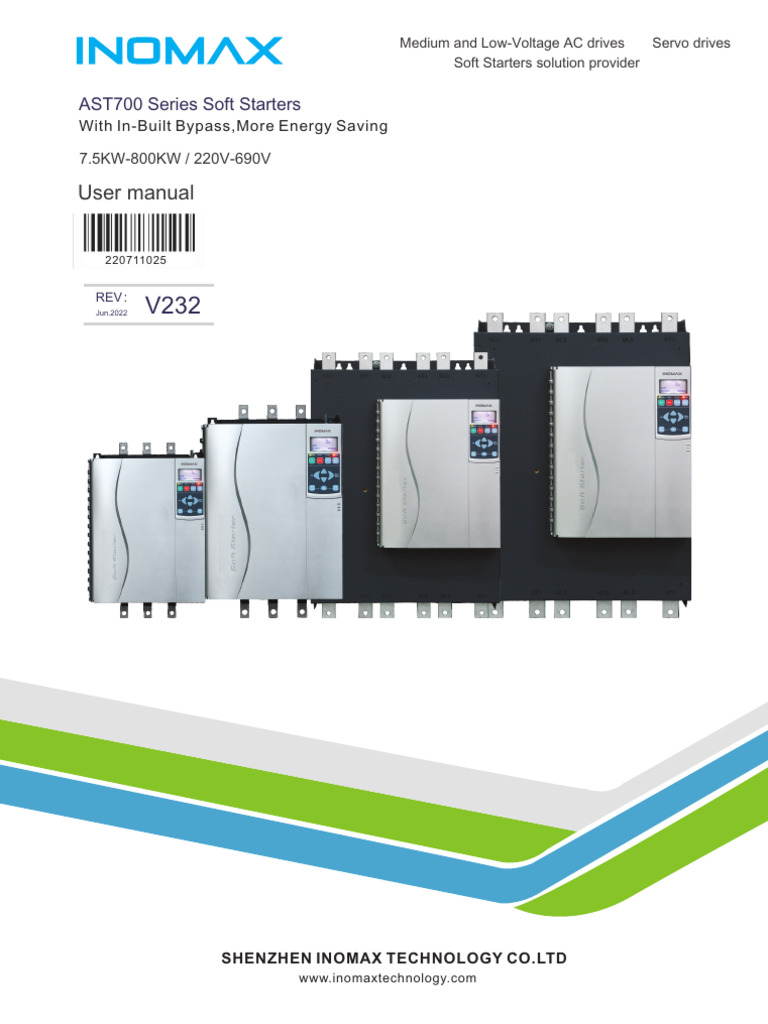 AST7000 In-Built Bypass Soft Starter User Manual V232 | PDF