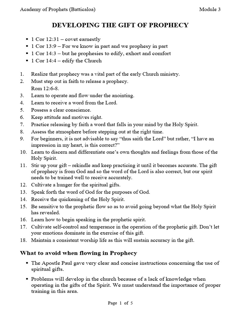 Activating the Gift of Prophecy | PDF | Prophecy | Spiritual Gift