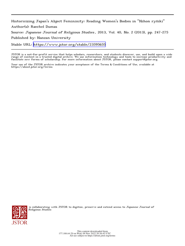 Historicizing Japan's Abject Femininity - Reading Women's Bodies in ...