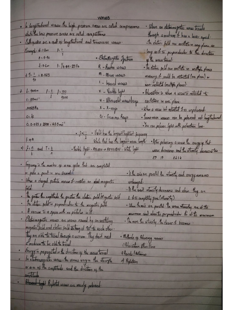 Waves Physics Revision Notes Pdf