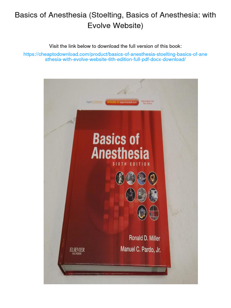 Basics of Anesthesia (Stoelting, Basics of Anesthesia: With
