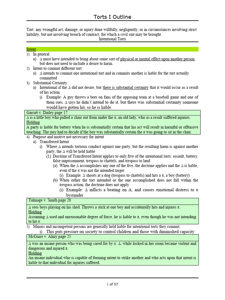 Torts 2013 | PDF | Conversion (Law) | Trespass