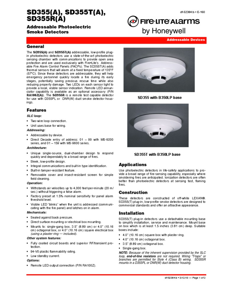 Detector Sd 355 | Electrical Wiring | Electronics