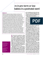 Kangaroo Care in Pre-Term or Low Birth Weight Babies in A Postnatal Ward