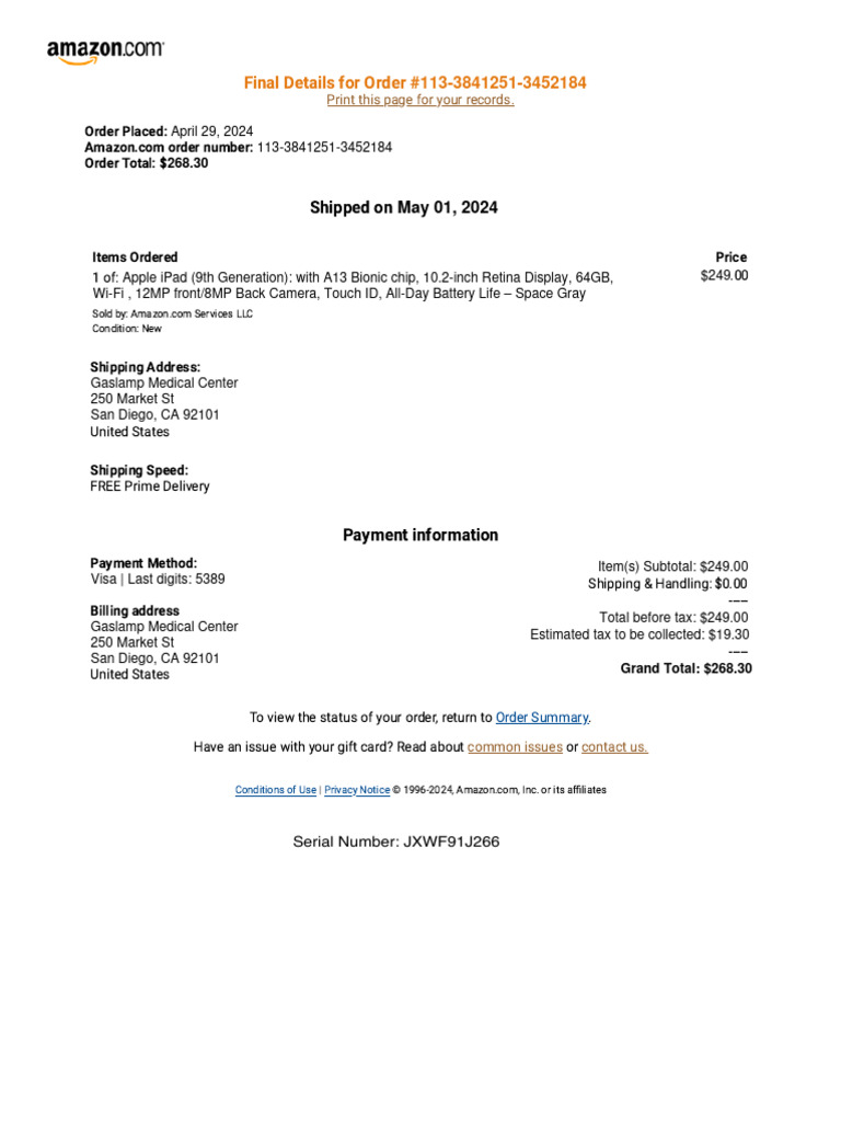 Amazonorder113 3841251 3452184 | PDF