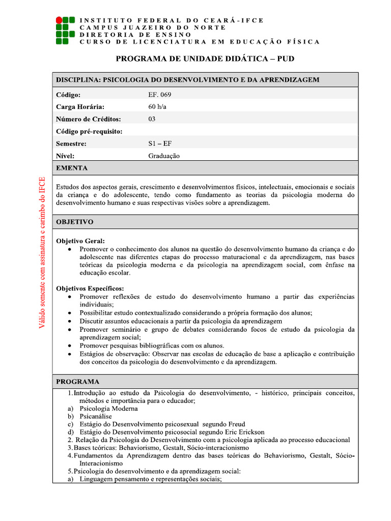 Psicologia Do Desenvolvimento e Da Aprendizagem at Uais | PDF