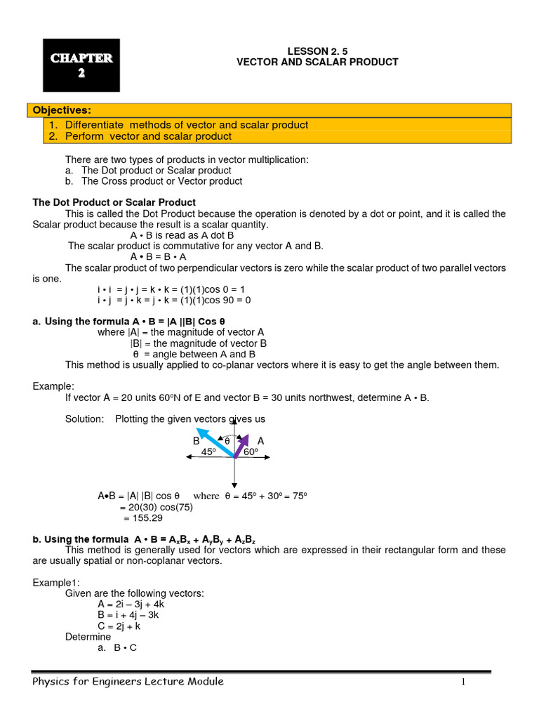 Vector and Scalar Product in Physics | PDF | Euclidean Vector | Applied ...