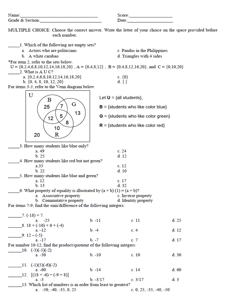 Math Assessment Answer Key | PDF | Angle | Euclidean Geometry