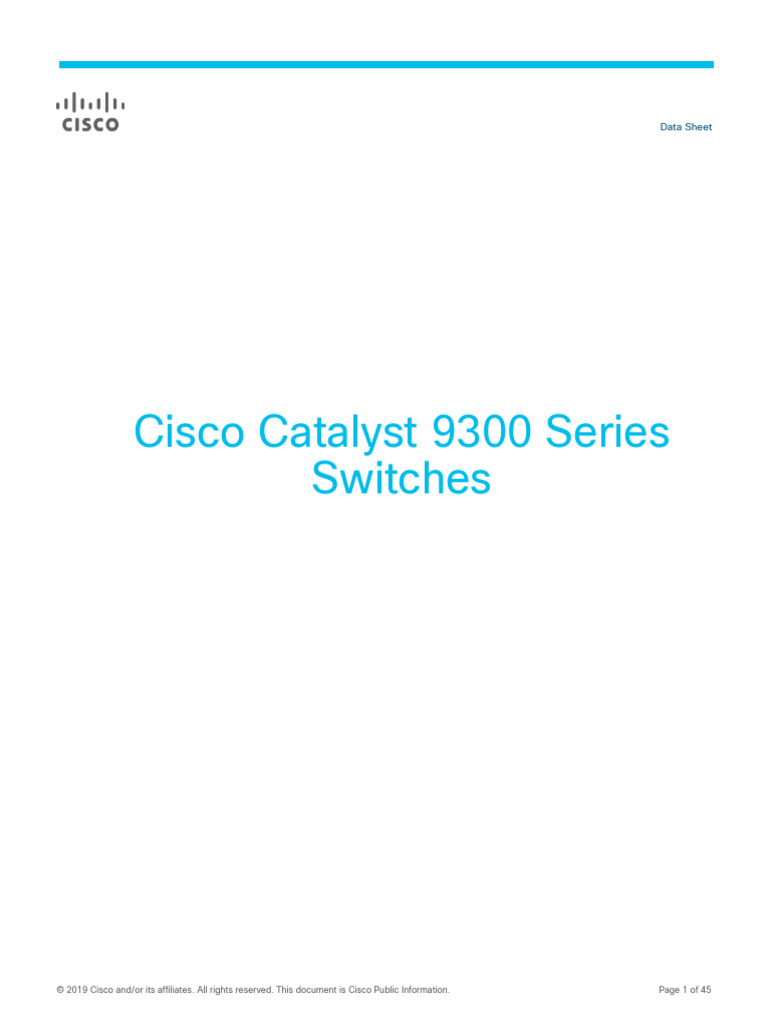 Cisco Catalyst 9300 Series Switches: Data Sheet | PDF | Computer ...