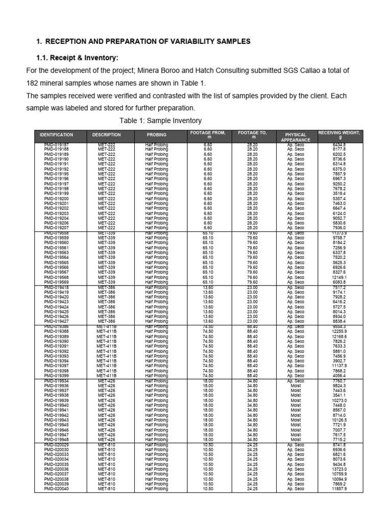 Reception and Preparation of Variability Samples | PDF | Applied And ...