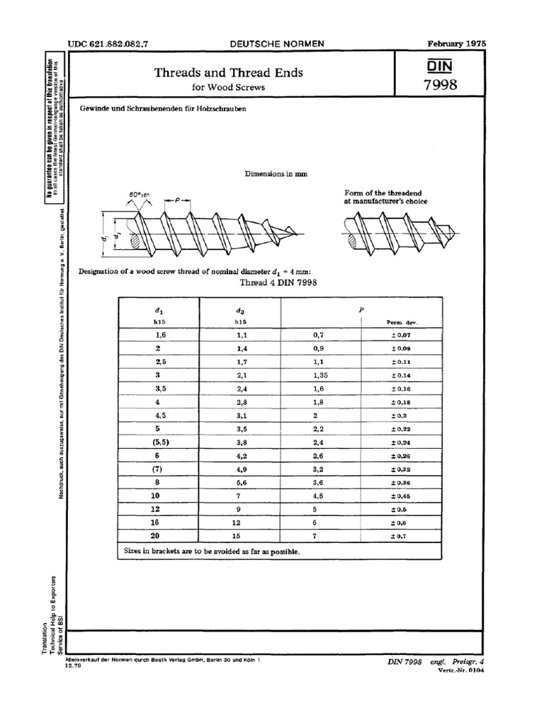 Din 7998-1975 (E) | PDF