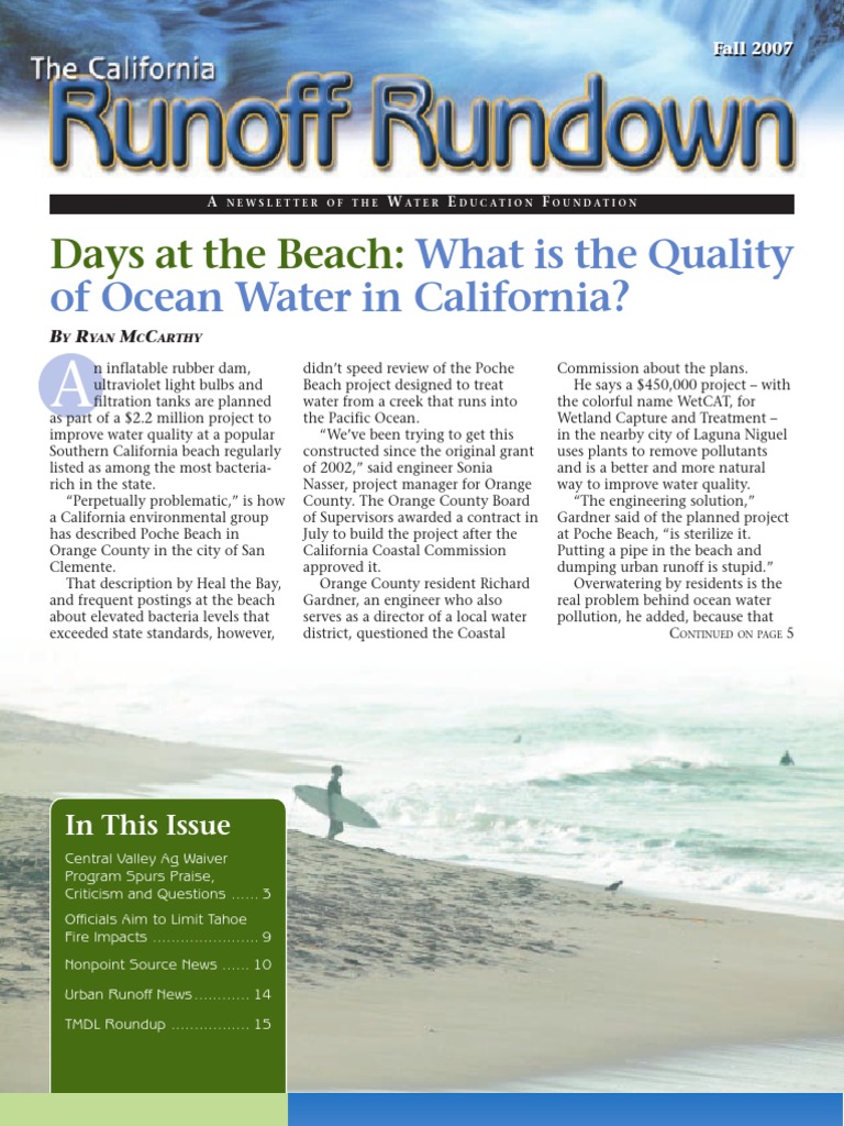 Fall 2007 California Runoff Rundown Newsletter | PDF | Surface Runoff ...