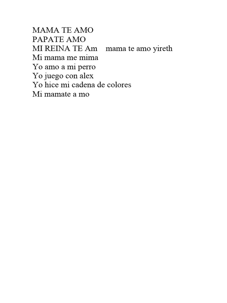 Mama Te Amo | PDF