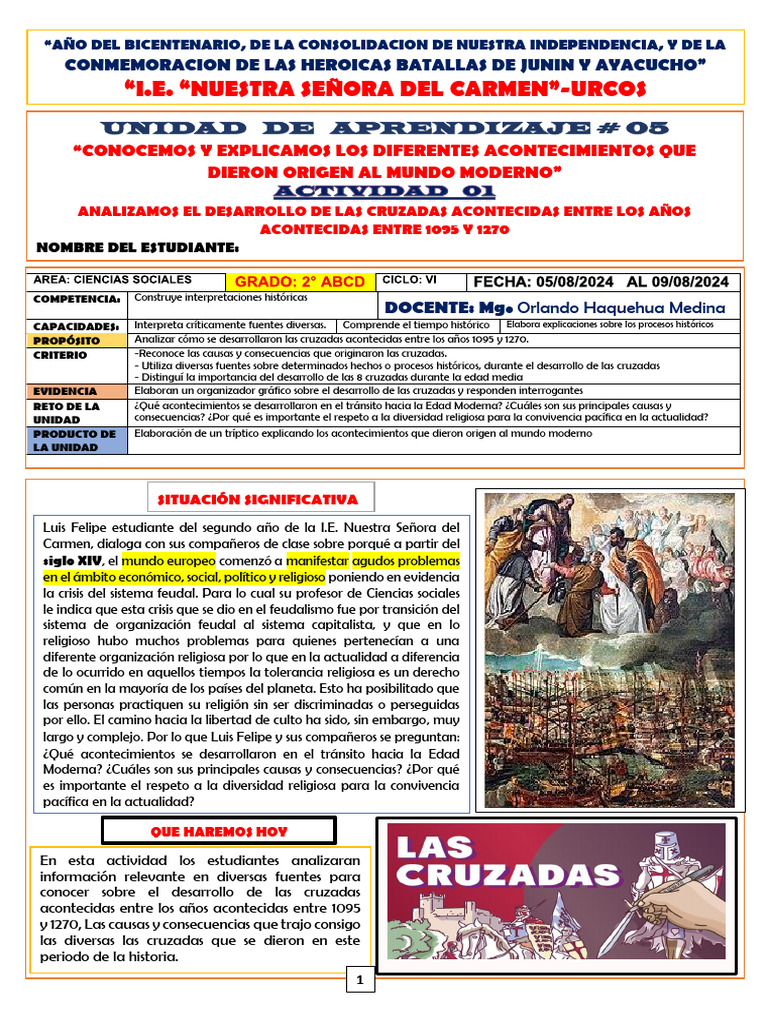 Desarrollo de las Cruzadas (1095-1270) | PDF | Cruzadas | imperio Bizantino