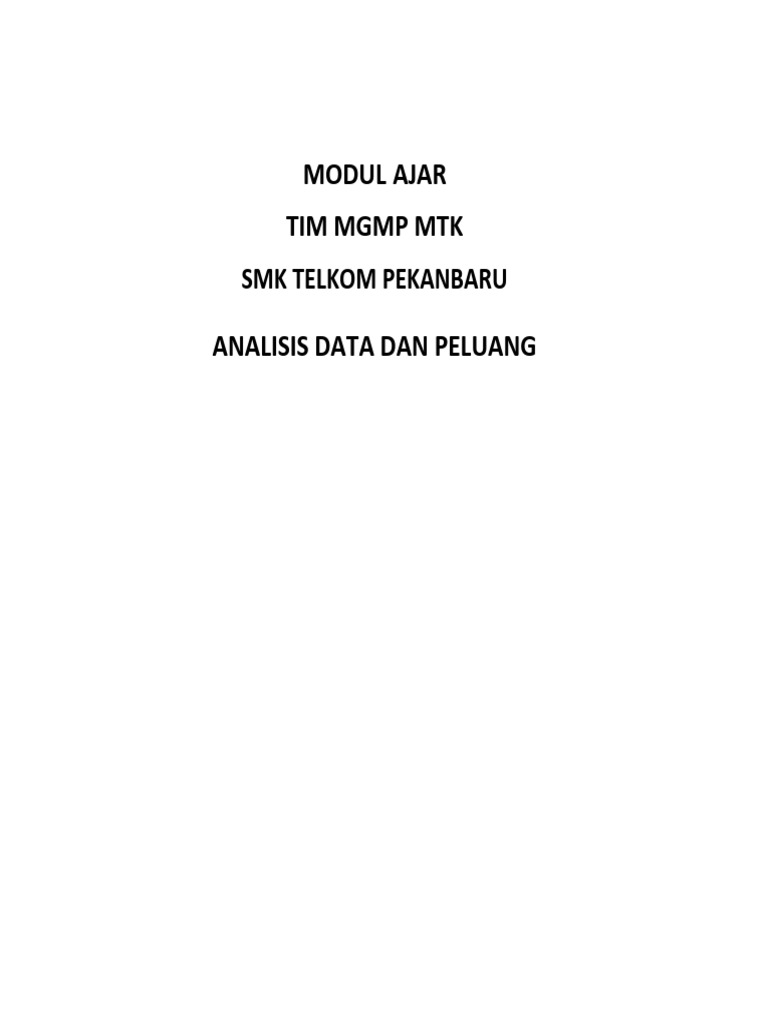 Modul Ajar Analisis Data Dan Peluang Pdf
