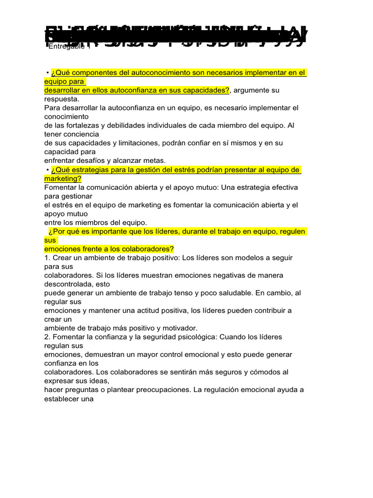 Desarrollo Personal y Taller de Liderazgo | PDF | Las emociones ...