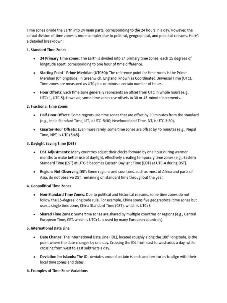 Understanding Global Time Zones Explained | PDF | Spacetime | Geography