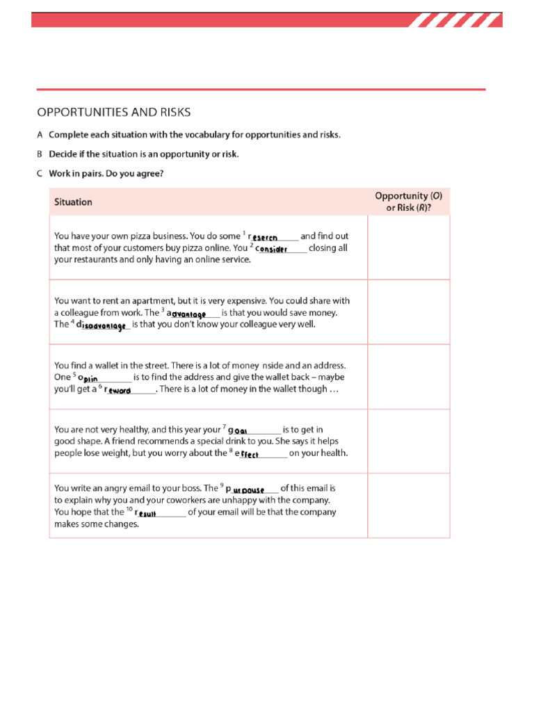 Opportunities and Risks | PDF