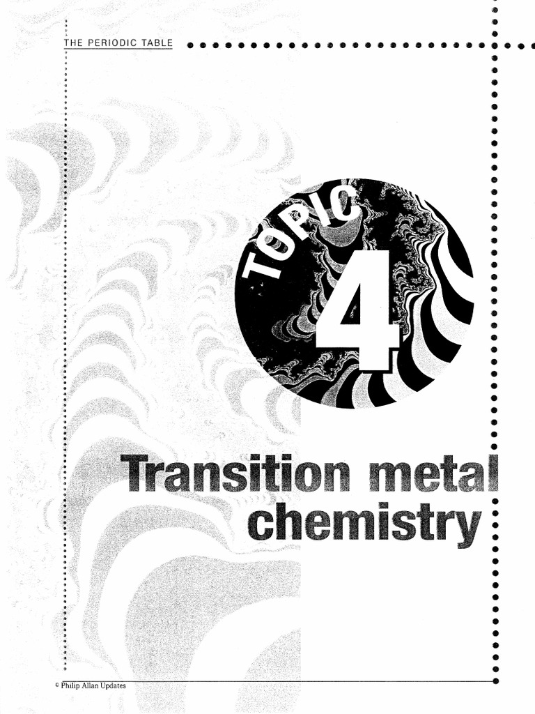 PT Topic 4 Transition Metals | PDF