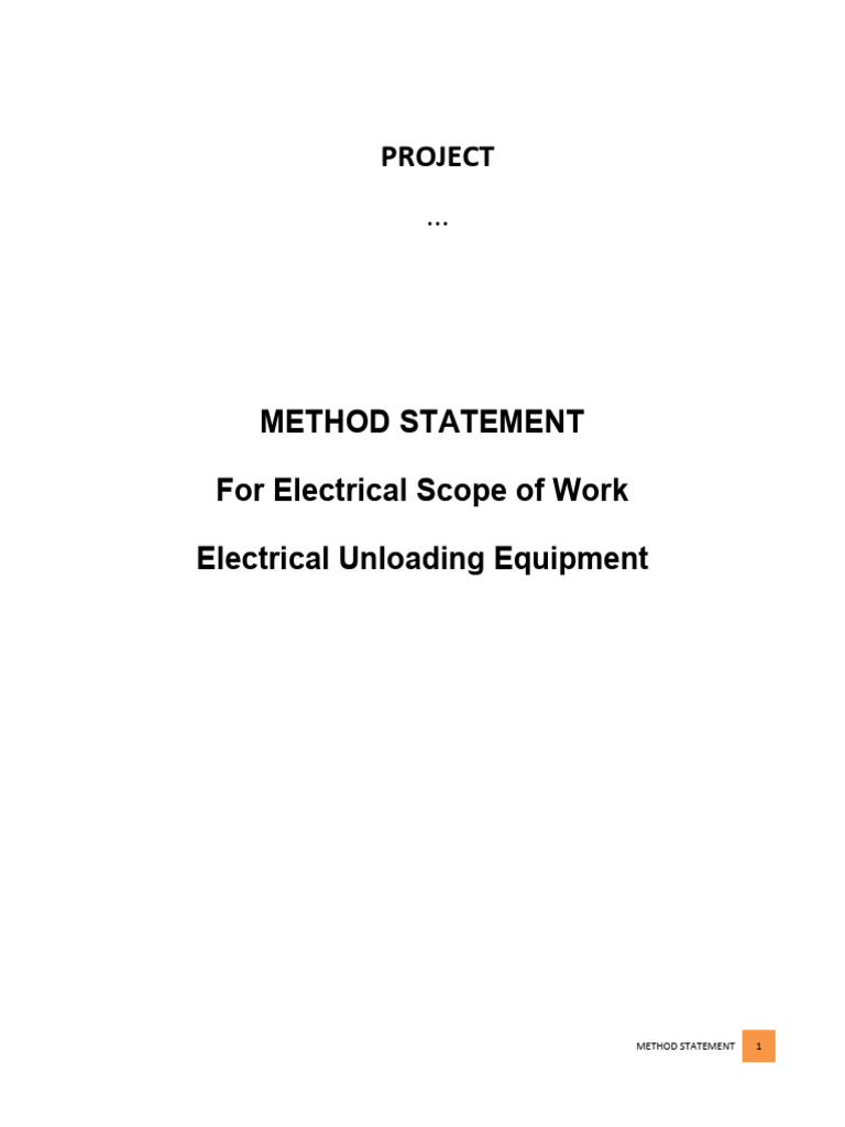 Electrical Equipment Unloading Method Statement | PDF | Crane (Machine ...