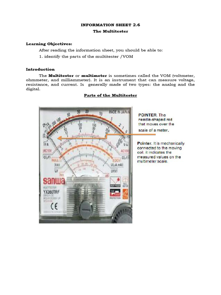 Parts of The Multi-Tester Module | PDF