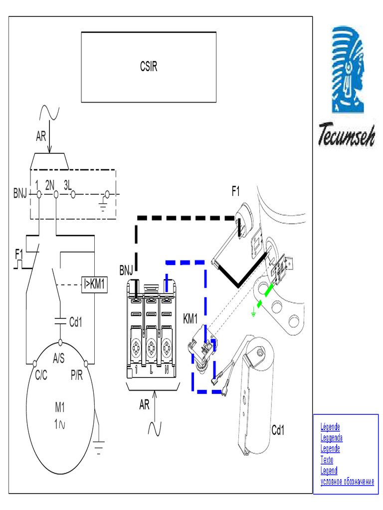 Wiring Diagram Tecumseh Single Phase Compressor CSIR | PDF, image size:768x1024