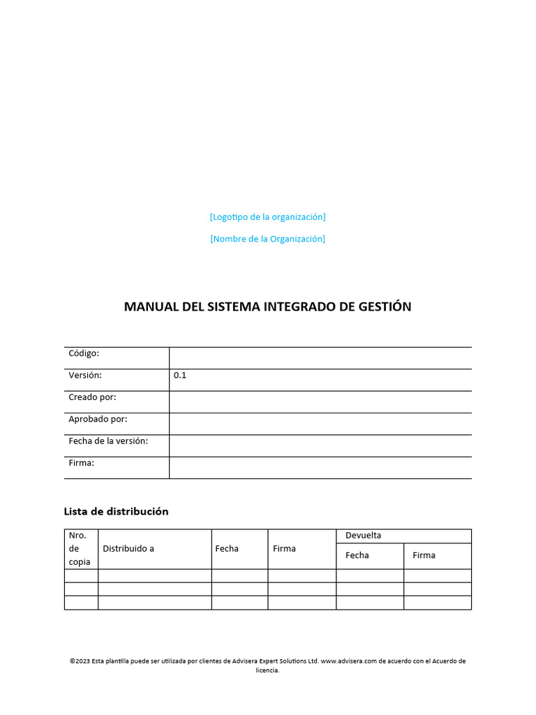 Manual del Sistema de Gestión Integrado | PDF | Sistema de información ...