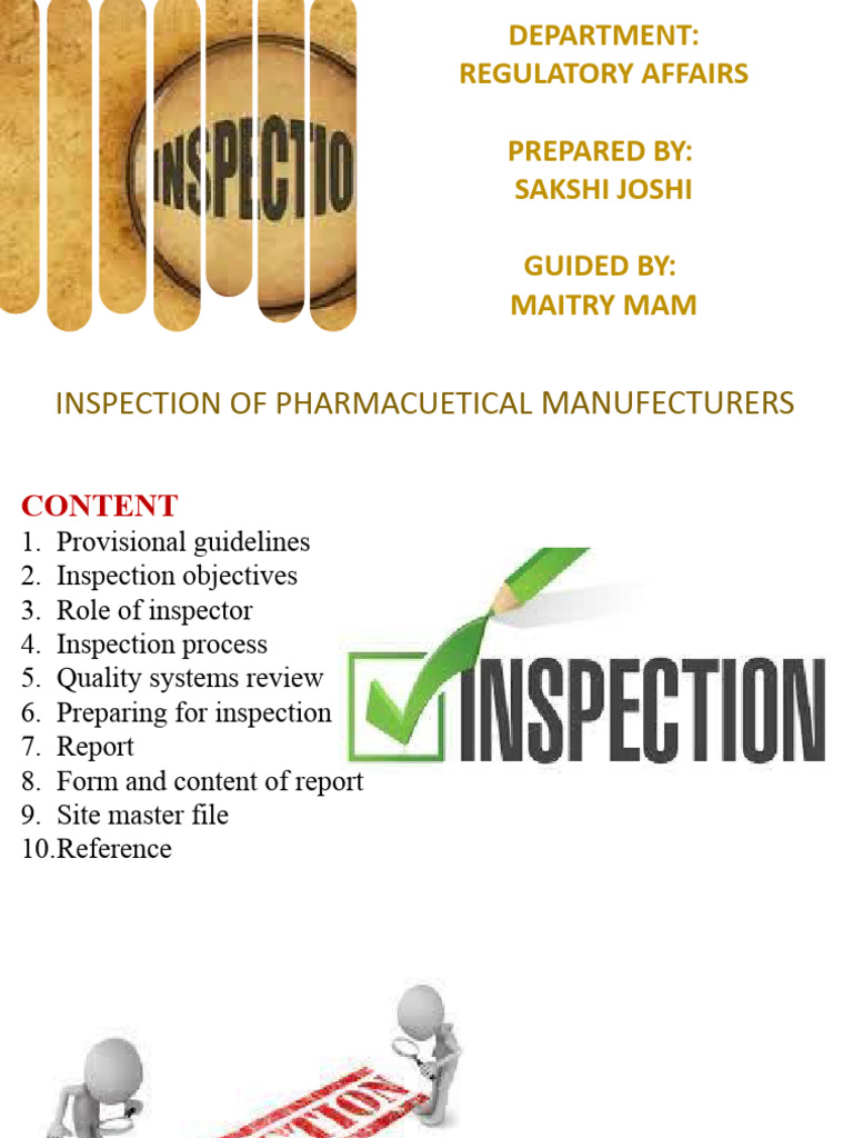Inspection of Pharmaceutical Company | PDF