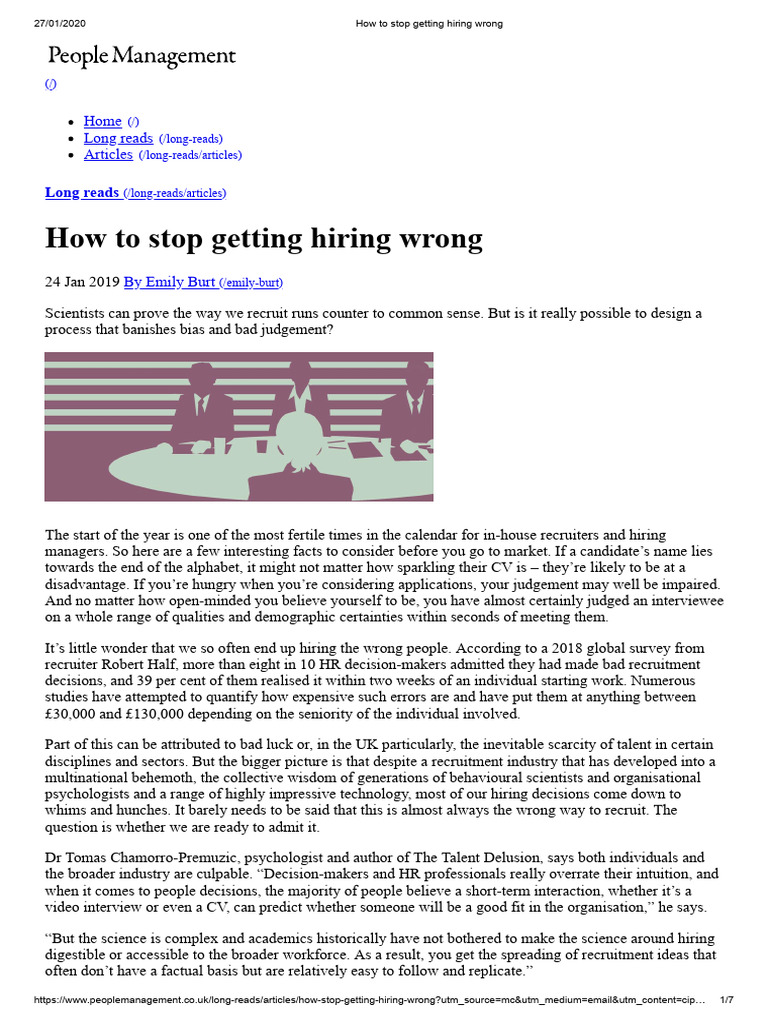 How To Stop Getting Hiring Wrong Pdf Recruitment Bias