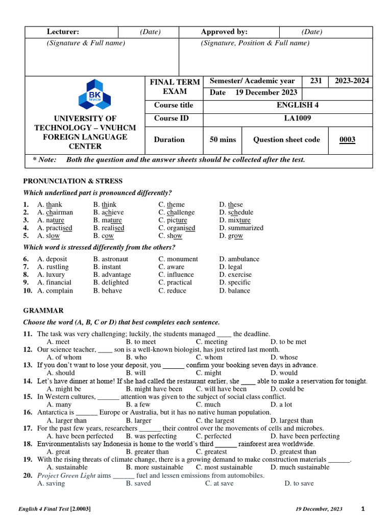 English 4 Final Exam Overview | PDF | Happiness | Diet (Nutrition)