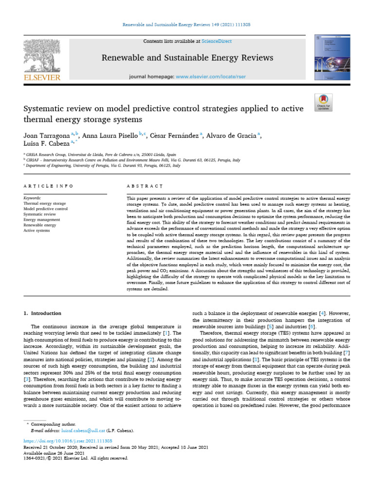 Systematic Review On Model Predictive Control Strategies Applied To ...