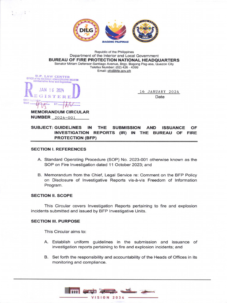 BFP Guidelines for Fire Investigation Reports | PDF | Freedom Of ...
