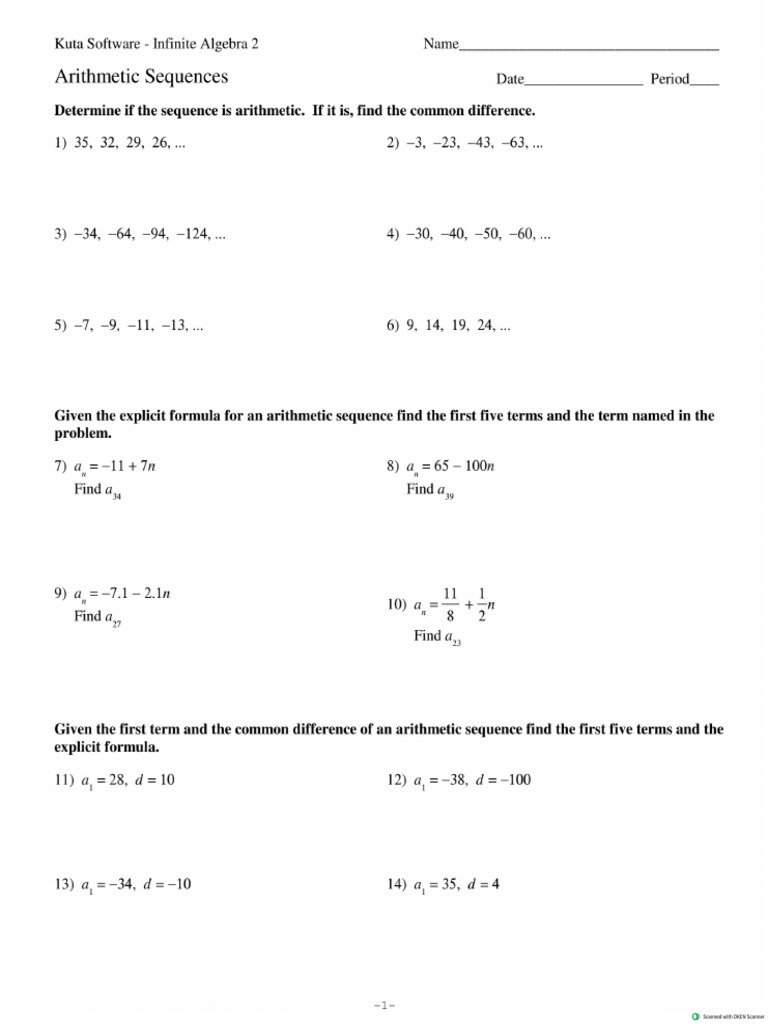 Arithmetic Sequences | PDF