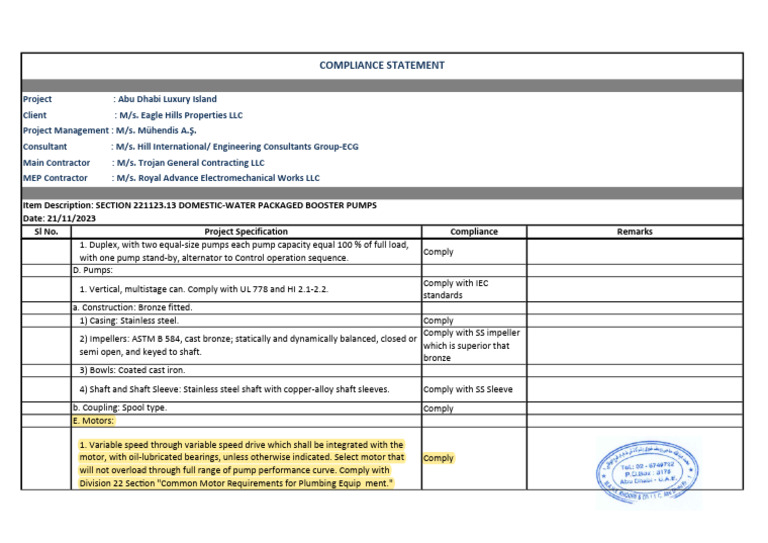 Pages From Compliance Statement Pumps | PDF | Pump | Mechanical Engineering