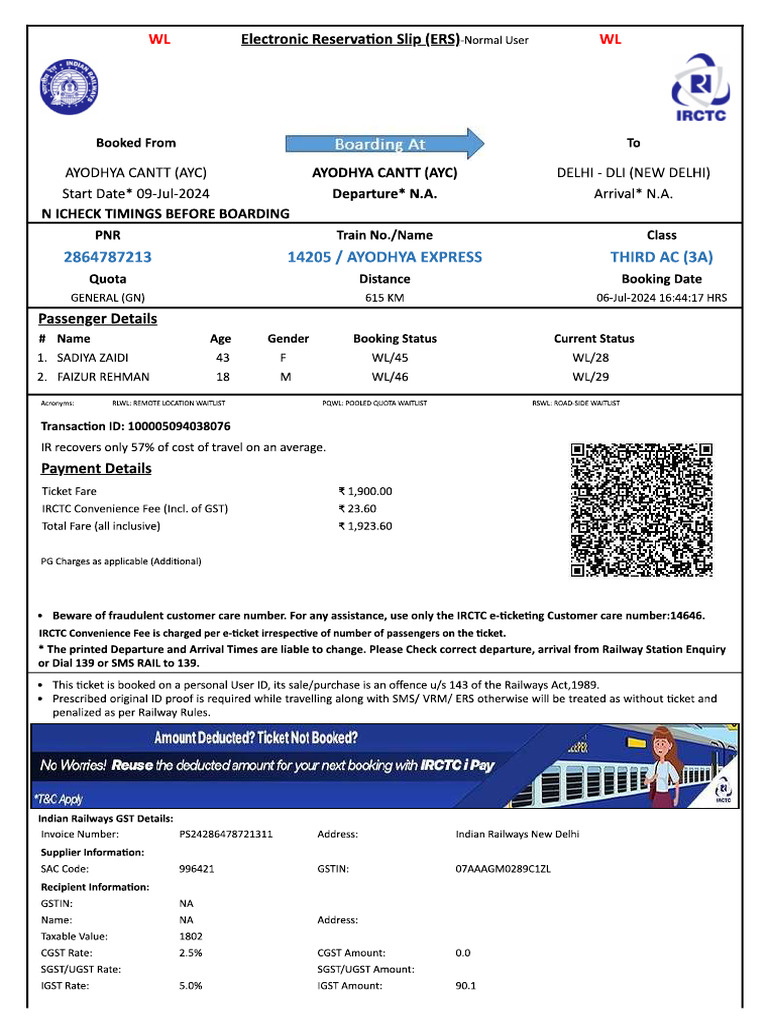 Ticket irctc pdf
