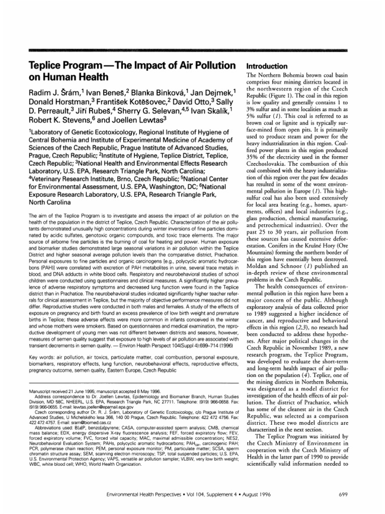 Impact of Air Pollution On Human Health | PDF | Polycyclic Aromatic ...