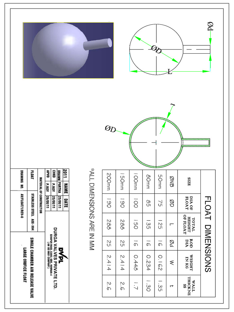 Large Orifice Float | PDF